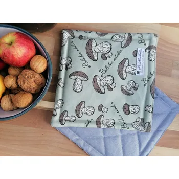 Kuchyňská zástěra Chňapka "Hříbky" - modrá