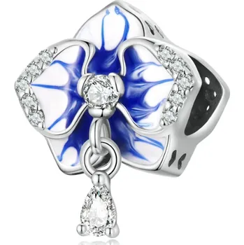 Přívěsek For Silver Korálek Modrá Orchidej - Stříbro 925