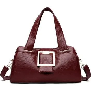 Dámská velkokapacitní kabelka z umělé kůže Barva: Vínová