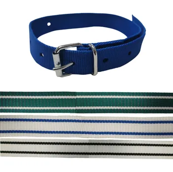 krční řemen, přezka se zajištěním, 80 cm bílý s modrými pruhy