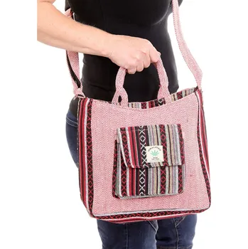 Kabelka Konopná kabelka přes rameno červená Barva: Vzorovaná kapsička