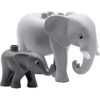 Stavebnice LEGO Set zvířátek ke stavebnici | Styl Lego - Dva sloni A