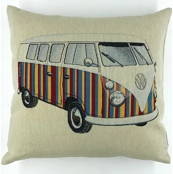 Dekorativní polštářek BYTEMA Gobelínový povlak na polštář AUTOBUS VW HIPPIE 45 x 45 cm
