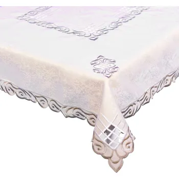 ubrus DekorTextil Celoroční vyšívaný ubrus - Prima - béžový ROZMĚR: 44 x 96 cm