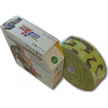 Tejpovací páska Kineziologický tejp BB Tape Jumbo s dětským designem žirafa modrá
