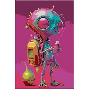 Dětské zboží Malování podle čísel - Mimozemšťan - 40x60 cm, bez dřevěného rámu - CZ výroba