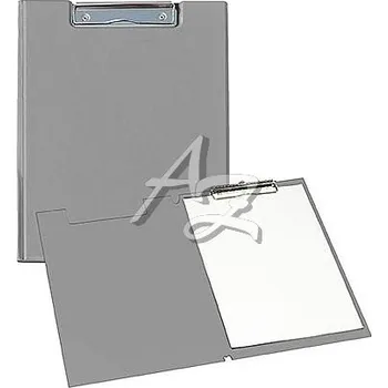 Psací podložka podložka A5 s klipem, PVC, uzav.na šířku, Plastik, Šedá