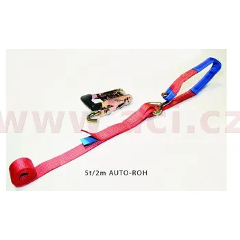 Upínací popruhy pro uchycení vozidel za ráfky (50 mm, 2 m, 5 t, řáčna + otočný hák, hák + oko) - ČR