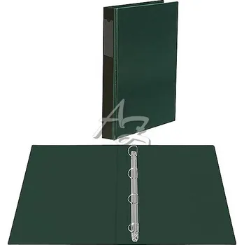 pořadač 4kroužek A4/40mm, PVC, potažený fólií, Zelený