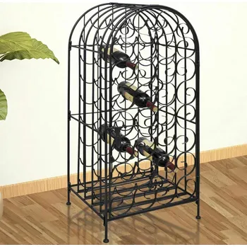 Kovový stojan, regál na 35 lahví vína