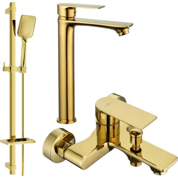 Vodovodní baterie Mexen Royo DQ62 vanový set, zlatý - 72213DQ62-50 Bateriové soupravy