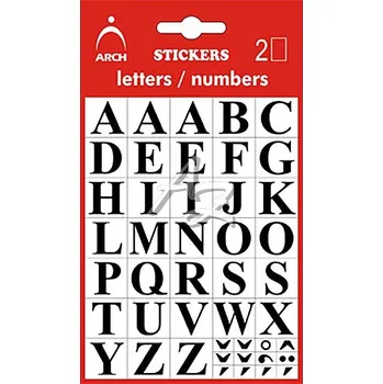 Speciální papír samolepicí etikety/2archy, Písmena A-Z, výška 14mm, Černé