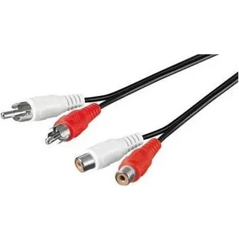 Kabel do PC PREMIUMCORD Kabel prodlužovací audio 2x Cinch - 2x Cinch (RCA, M/F) 3m