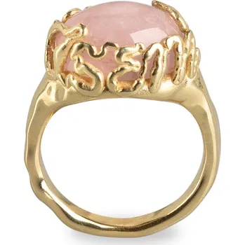 Prsten Eliška Lhotská Jewellery AFFIRMO zlatý prsten JSEM - široký s růženínem Au 585/1000