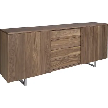 Komoda Moderní komoda Vita Naturale ze dřeva s chromovými nožičkami hnědá 210cm