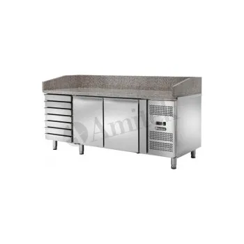 Chladící pizza stůl s 2x dveřmi a 7x neutr. zásuvkou AK2612TN
