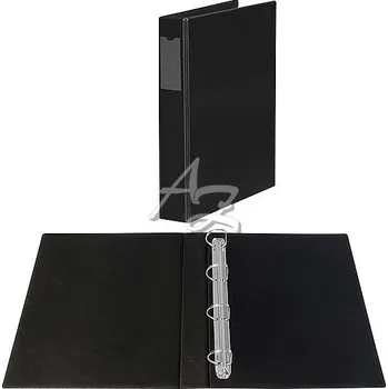 pořadač 4kroužek A4/60mm, PVC, potažený fólií, Černý