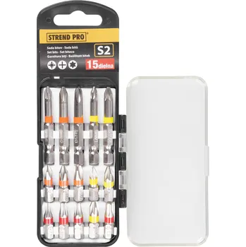Příslušenství k nářadí STREND PRO 2250275 Sada bitů, 15ks, CrV S2, EVE-12076