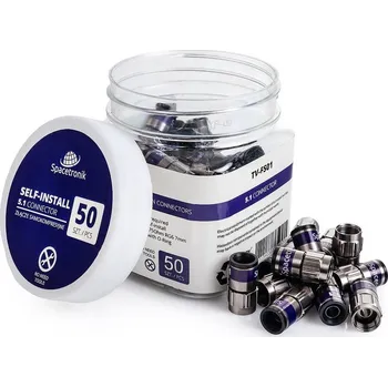 Síťový konektor Spacetronik Self Instal F plug 6TD 5.1 - 50ks