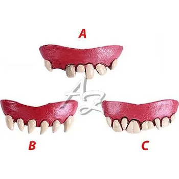 Karnevalový doplněk zuby gumové, 3 druhy