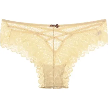 Kalhotky Designové a velmi sexy krajkové kalhotky ve střihu "G-string" Barva: Béžová, Velikost: M