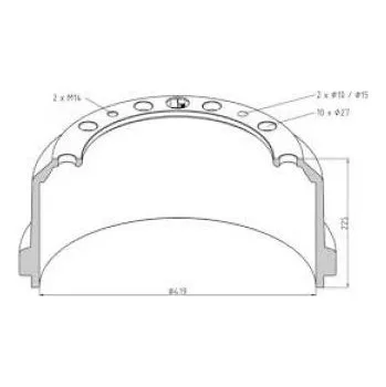 Brzdový buben Brzdový buben 419x184x225/290/335/27x10 TRAILOR SMB 4997