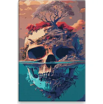 Dětské zboží Malování podle čísel - Voda a vzduch - 40x60 cm, bez dřevěného rámu - CZ výroba