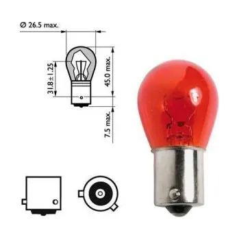 Autožárovka Žárovka 12V PY21W s paticí BAU15s, oranžová 1162