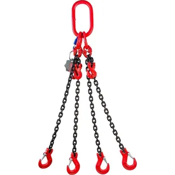 Příslušenství pro stavební techniku SVX Lanț ridicare ochi-4 cârlige cl. 80 cu scurtător (1m, 11 200/8000 kg, 13mm) 2,5 m, 11 200/8000 kg, 13 mm čierna