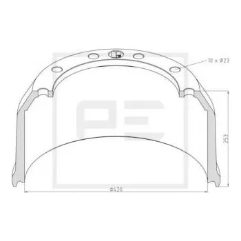 Brzdový buben Brzdový buben 420x189x253/290/335/23x10 BPW 5273
