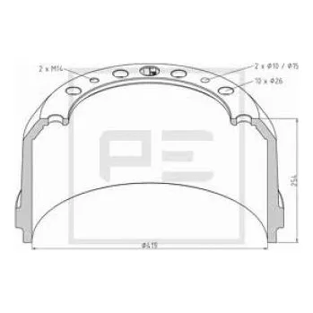 Brzdový buben Brzdový buben 419x203x258/287/27x10 Trailor SMB 4298