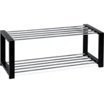 Autronic BOTNÍK - 2-policový, z masivu kaučukovníku - černý, kaučukovník masiv + kov