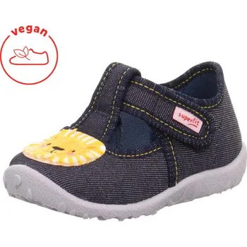 Dívčí obuv SUPERFIT dětské papučky SPOTTY modré riflové s lvíčkem 1-009256-8050 Velikost: 20