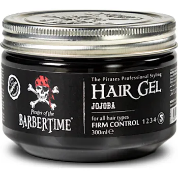 Stylingový přípravek Gel na vlasy s jojobou s maximální fixací Barbertime Hair Gel Jojoba - 300 ml - Pirates of the Barbertime + dárek zdarma
