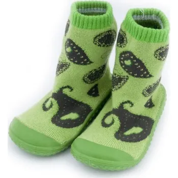 Capáčky Froté ponožky pro děti s gumovou podrážkou KDI 006 - green