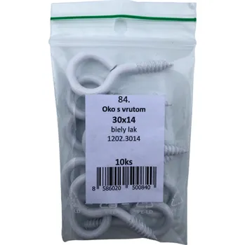 Šroub SVX Oko s vrutem bílý lak - blistr 84 30x14mm č84