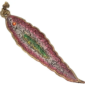 Vonná tyčinka Stojánek na vonné tyčinky kov list Óm fialový