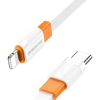 Borofone kabel BX89 Union - typ C na Lightning - PD 20W 1 metr bílo-oranžový