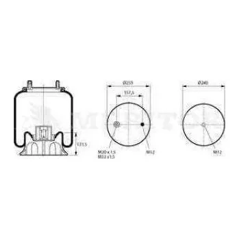 Měch pérování 4157NP08 Trailor, SMB, SAF kompletní 9346