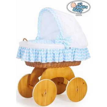 Kolébka pro miminko My sweet baby luxury Proutěný koš s boudou HANNAH > varianta CIKCAK modrý 2022