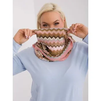 Šála Dámská halenka plus size s geometrickým vzorem MIN světle růžová