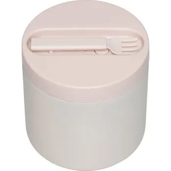 Úložný box Design Letters, Termobox na svačinu To Go s vidličkou velký béžový 2 díly - Formadore