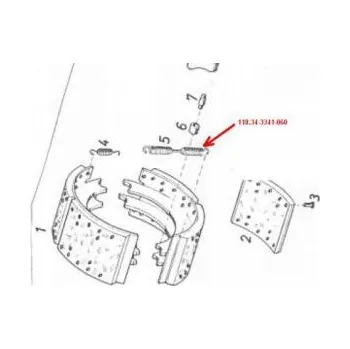 Brzdová čelist Pružina brzdových čelistí nápravy Rába Liaz 300, Karosa 7926