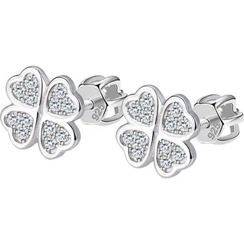 Náušnice Dívčí stříbrné náušnice čtyřlístky