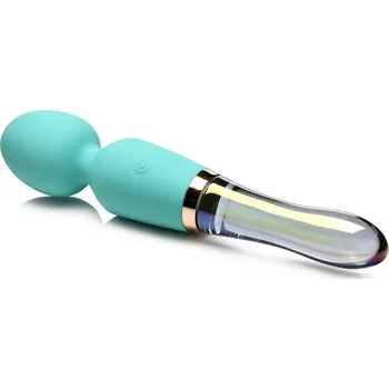 Vibrátor Prisms Vibra-Glass 10X Turquoise Dual Ended Silicone/Glass Wand Teal