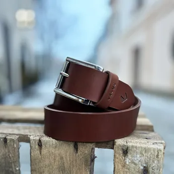 Opasek VAGUS Pánský pásek Kožak - Hnědý Velikost: M