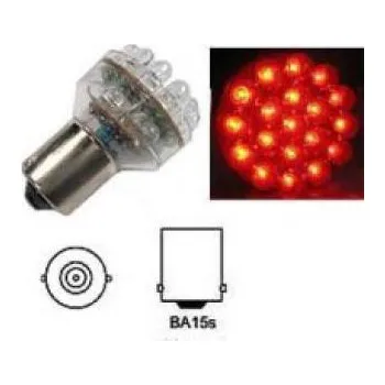 Autožárovka LED žárovka 24V 21W s paticí BA 15s červená 13583