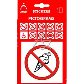 Informační tabulka informační piktogram, samolepka, "Nevstupujte se zmrzlinou", 100x170mm