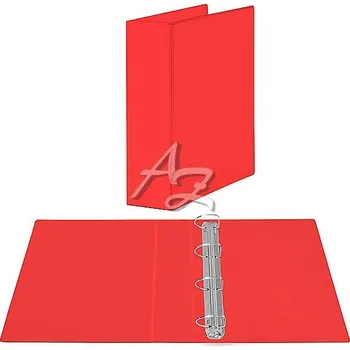 pořadač 4kroužek A4/70mm, PVC, potažený fólií, Červený