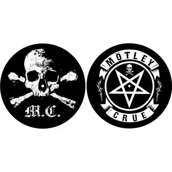 podložka na gramofon (set 2ks) Mötley Crüe - SKULL & PENTAGRAM - RAZAMATAZ